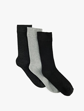 Çok Renkli 3'lü Soket Çorap Seti