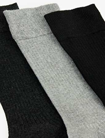 Çok Renkli 3'lü Soket Çorap Seti