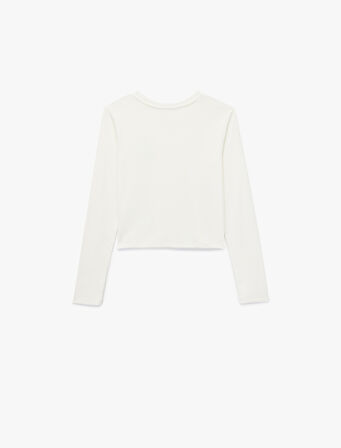 Bisiklet Yaka Uzun Kollu Pamuklu Atatürk Baskılı Tişört