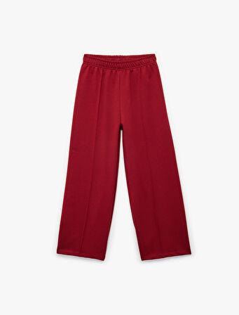 Pamuklu Beli Lastikli Geniş Paça Pantolon