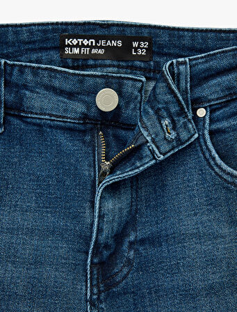 Pamuklu Normal Bel Slim Fit Jean Pantolon - Brad Jean