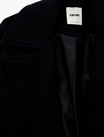 Cepli Kruvaze Uzun Kollu Düğmeli Kısa Kaşe Mont