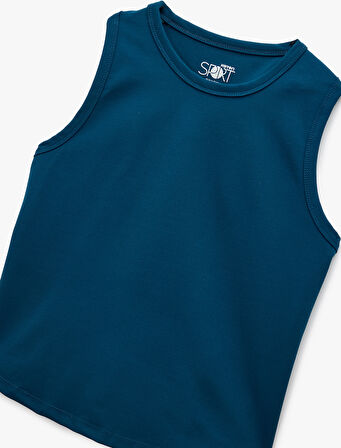 Slim Fit Kolsuz Bisiklet Yaka Sporcu Atleti