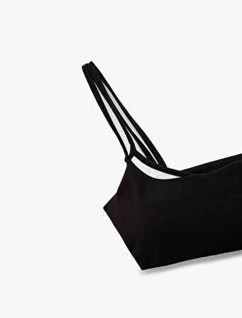 Askılı Kolsuz Şerit Detaylı Slim Fit Sporcu Sütyeni