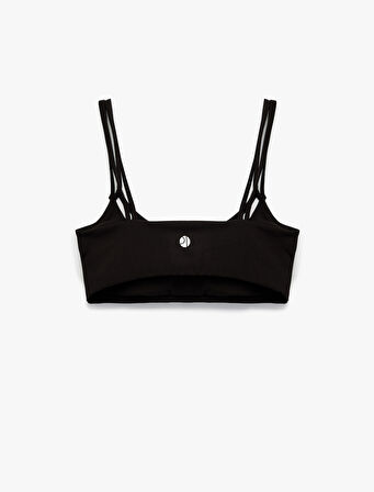 Askılı Kolsuz Şerit Detaylı Slim Fit Sporcu Sütyeni