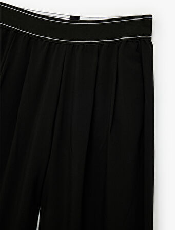 Rahat Kalıp Beli Lastikli Şerit Detaylı Geniş Paça Spor Eşofman Altı