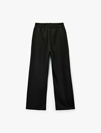 Biyeli Beli Lastikli Geniş Paça Spor Eşofman Altı