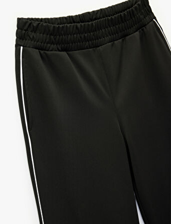 Biyeli Beli Lastikli Geniş Paça Spor Eşofman Altı