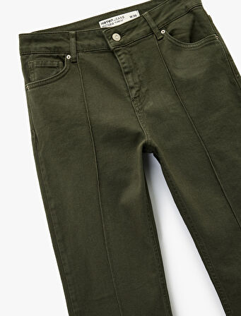 Dar Kesim Nervürlü İspanyol Paça Jean Pantolon - Flare Jeans