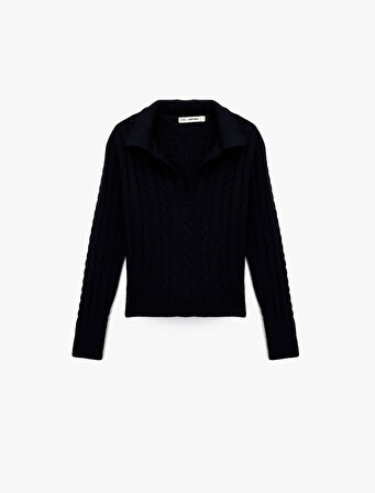 Polo Yaka Uzun Kollu Triko Kazak