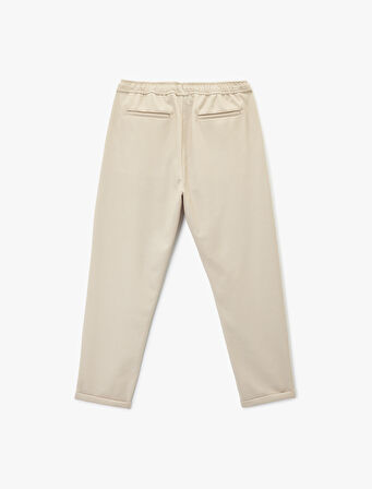 Straight Fit Pike Kumaş Cep Detaylı Rahat Kesim Beli Bağcıklı Pantolon