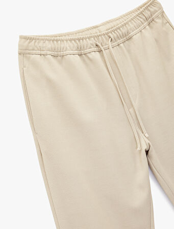 Straight Fit Pike Kumaş Cep Detaylı Rahat Kesim Beli Bağcıklı Pantolon