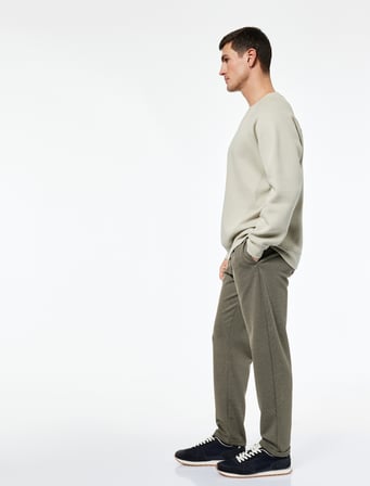 Straight Fit Pike Kumaş Cep Detaylı Rahat Kesim Beli Bağcıklı Pantolon