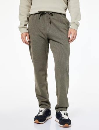 Straight Fit Pike Kumaş Cep Detaylı Rahat Kesim Beli Bağcıklı Pantolon
