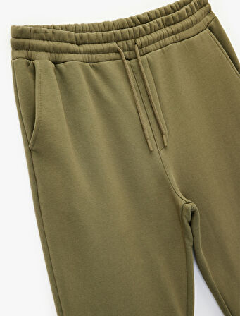 Beli Bağcıklı Şardonlu Cep Detaylı Jogger Kışlık Eşofman Altı