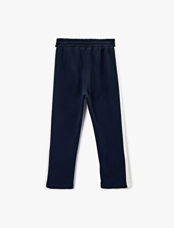 Şardonlu Cep Detaylı Renk Kontrastlı Beli Lastikli Kışlık Eşofman Altı