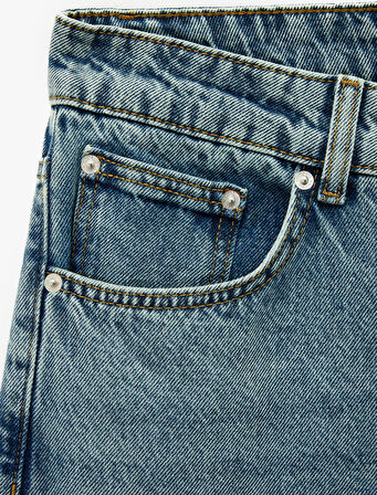 Normal Bel Pamuklu Bol Baggy Jean Pantolon