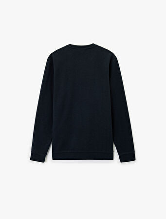 Uzun Kollu Bisiklet Yaka Basic Sweatshirt