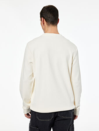 Pamuklu Uzun Kollu Basic Bisiklet Yaka Sweatshirt