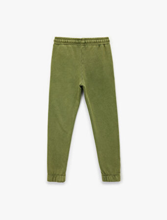 Pamuklu Şardonlu Beli Lastikli Cep Detaylı Jogger Eşofman Altı