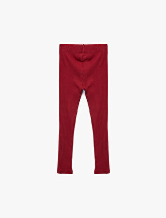 Beli Lastikli Etiket Detaylı Pamuklu Tayt