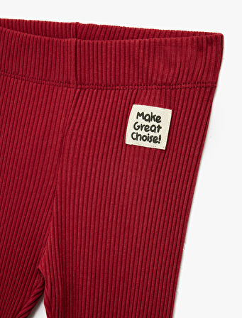 Beli Lastikli Etiket Detaylı Pamuklu Tayt