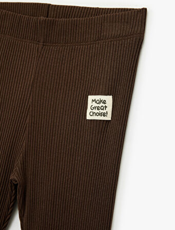 Beli Lastikli Etiket Detaylı Pamuklu Tayt