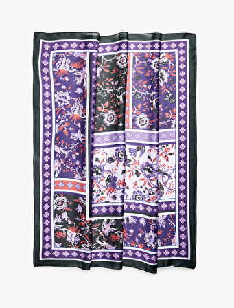 Desenli Yumuşak Dokulu Kare Şal