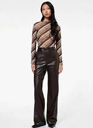 Koton Dik Yaka Kahve Kadın Bluz 6WAK80063PK