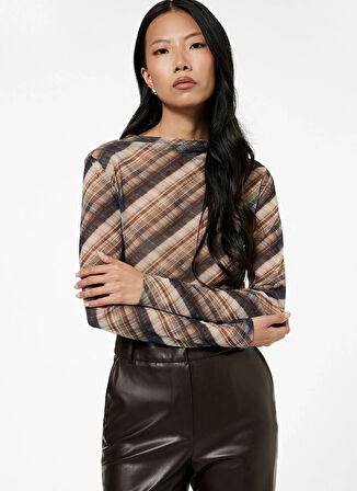 Koton Dik Yaka Kahve Kadın Bluz 6WAK80063PK