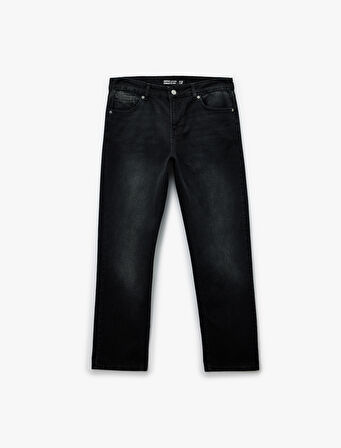 Normal Bel Cepli Straight Fit Jean Pantolon - Mark Jean