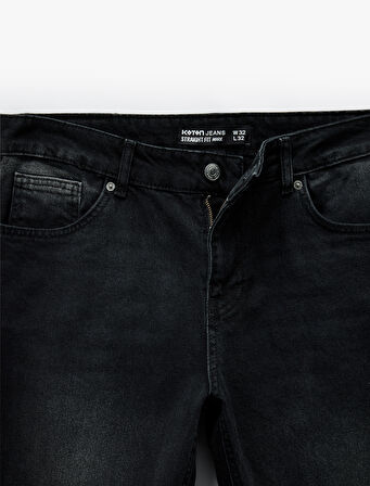 Normal Bel Cepli Straight Fit Jean Pantolon - Mark Jean
