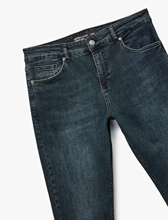 Normal Bel Pamuklu Slim Fit Jean Pantolon - Brad Jean