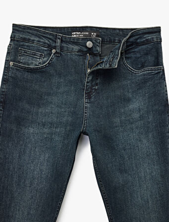 Normal Bel Pamuklu Slim Fit Jean Pantolon - Brad Jean