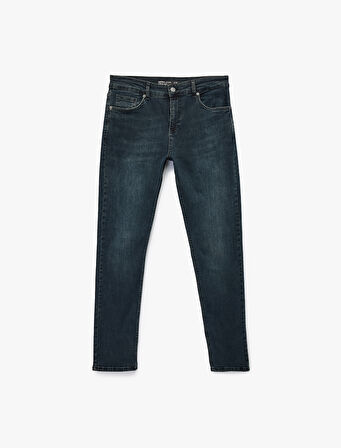 Normal Bel Pamuklu Slim Fit Jean Pantolon - Brad Jean