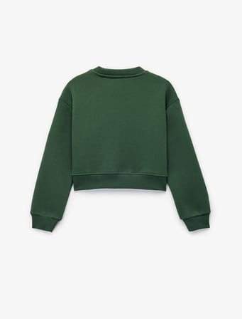 Uzun Kollu Bisiklet Yaka Basic Sweatshirt