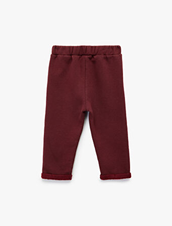 Şardonlu Duble Paça Düğmeli Bağcıklı Eşofman Altı