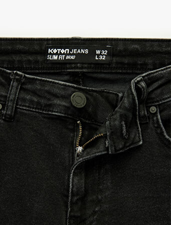 Normal Bel Pamuklu Slim Fit Jean Pantolon - Brad Jean