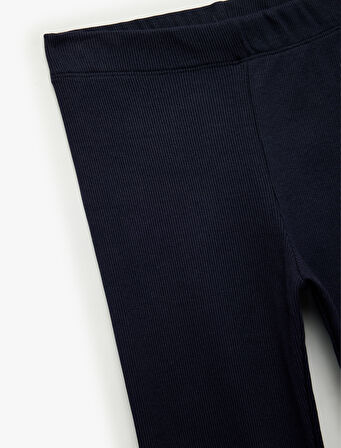 Beli Lastikli Kaşkorse Pamuklu Ribanalı Basic Tayt