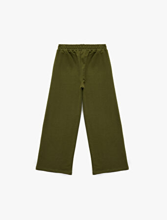 Şardonlu Biyeli Geniş Paça Eşofman Altı