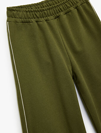 Şardonlu Biyeli Geniş Paça Eşofman Altı