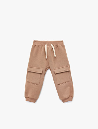 Pamuklu Bağcıklı Kargo Cep Detaylı Jogger Eşofman Altı