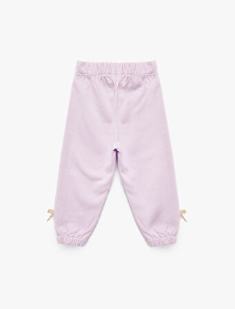 Pamuklu Beli Lastikli Fiyonk Detaylı Şardonlu Jogger Eşofman Altı