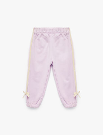 Pamuklu Beli Lastikli Fiyonk Detaylı Şardonlu Jogger Eşofman Altı