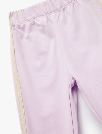 Pamuklu Beli Lastikli Fiyonk Detaylı Şardonlu Jogger Eşofman Altı