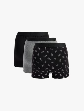 Pamuklu Desenli 3'lü Boxer Seti