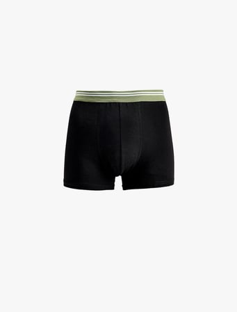 Pamuklu Bel Detaylı 3'lü Boxer Seti