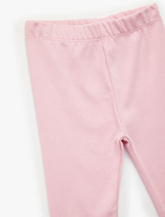 Pamuklu Kaşkorse Beli Lastikli Basic Uzun Tayt