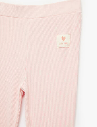 Pamuklu Ribanalı Beli Lastikli Basic Tayt