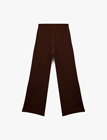 Normal Bel Uzun Düz Geniş Paça Pantolon